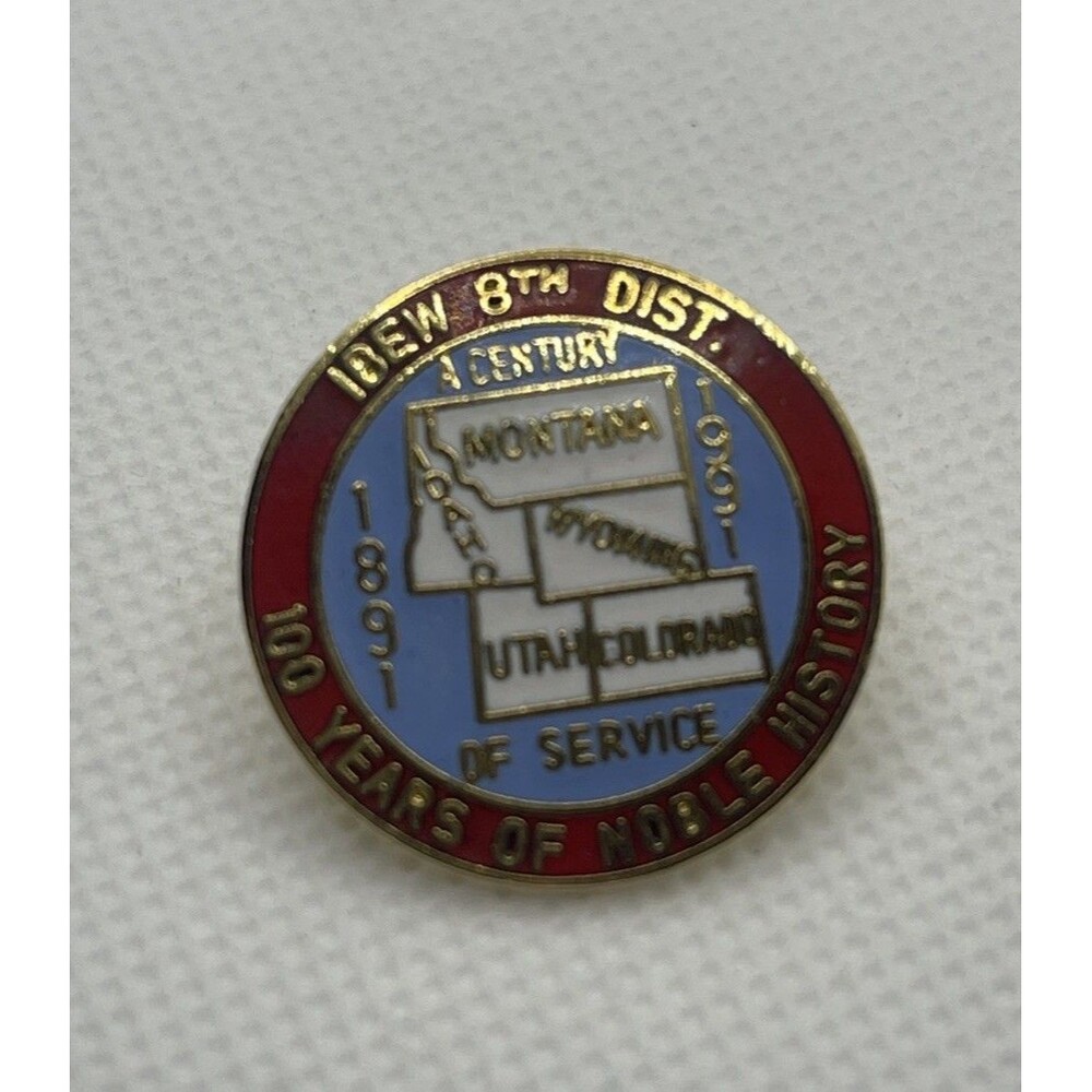 IBEW 8th District Lapel Hat Pin - 100 Years of Noble History 1891 - 1991